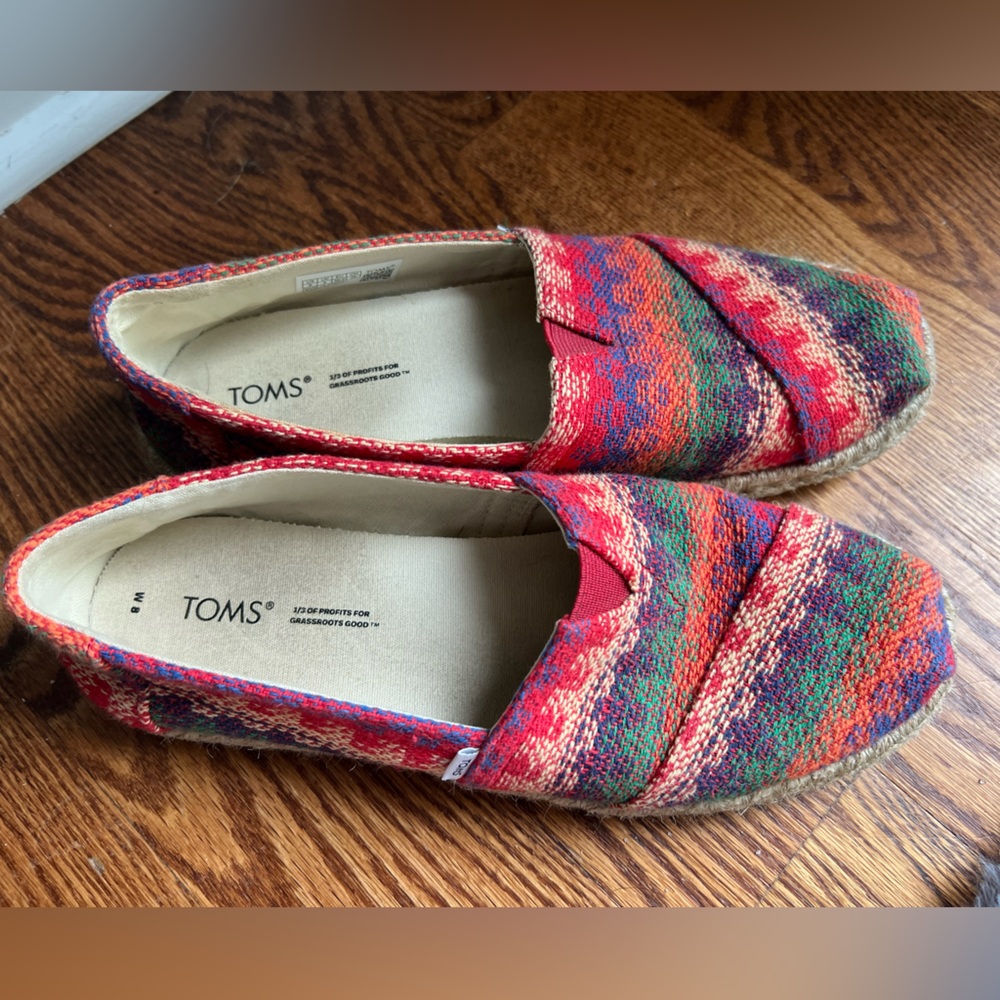 Toms Alpargata Rope Espadrilles Casual Slip-On Shoes. Size 8